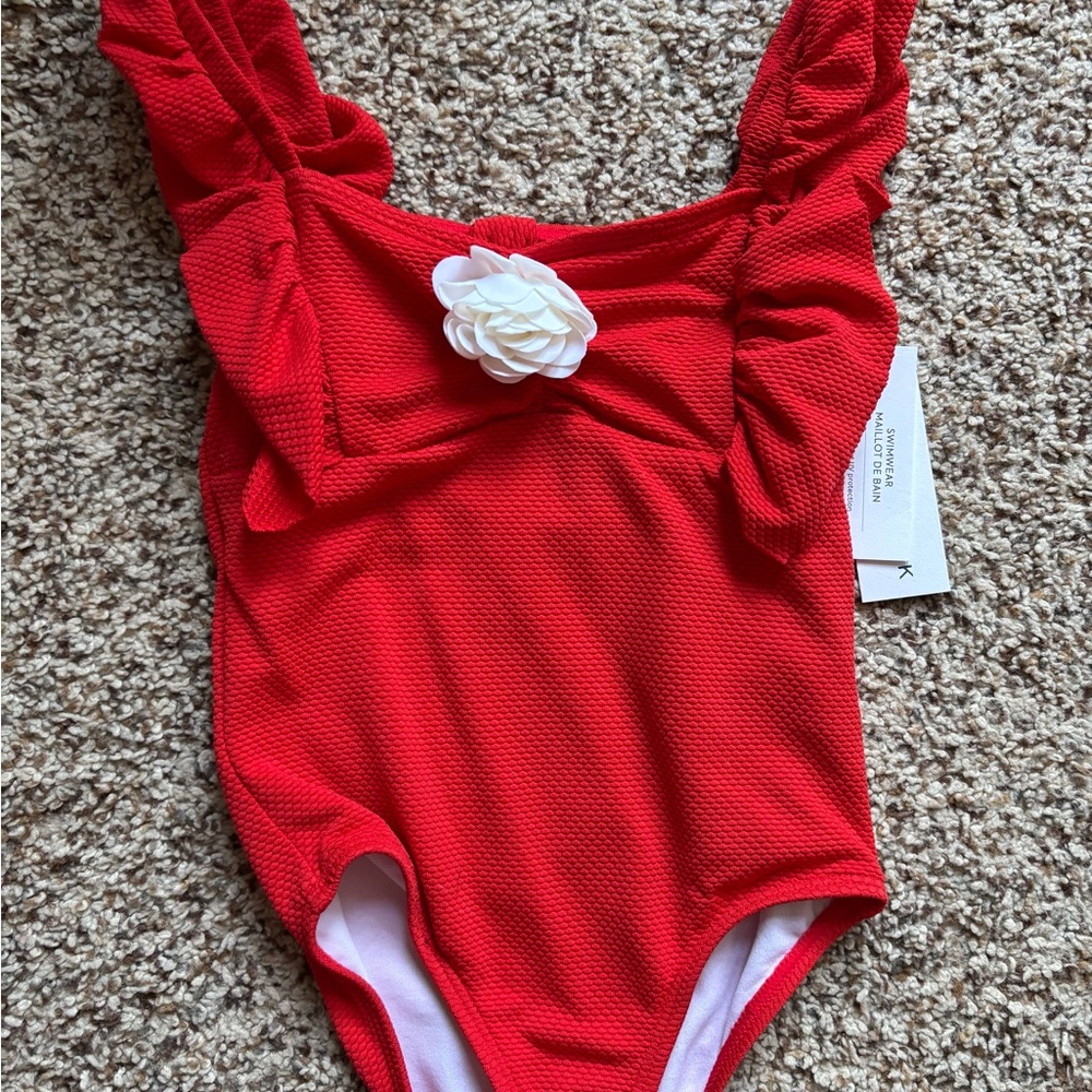 Janie and Jack Rosette Ruffle Sleeve Swimsuit